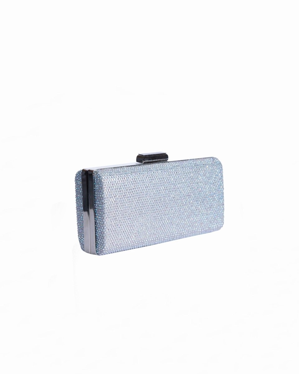 Rhinestones Silver Clutch - Gemy Maalouf