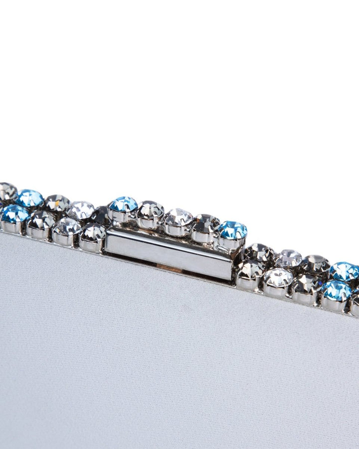 Grey Clutch With Multicolor Studs - Gemy Maalouf