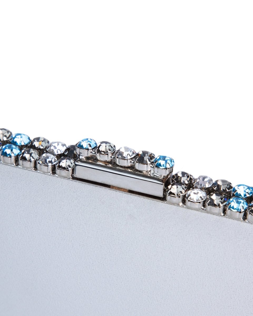 Grey Clutch With Multicolor Studs - Gemy Maalouf