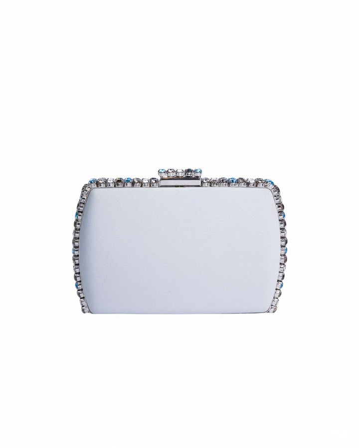 Grey Clutch With Multicolor Studs - Gemy Maalouf