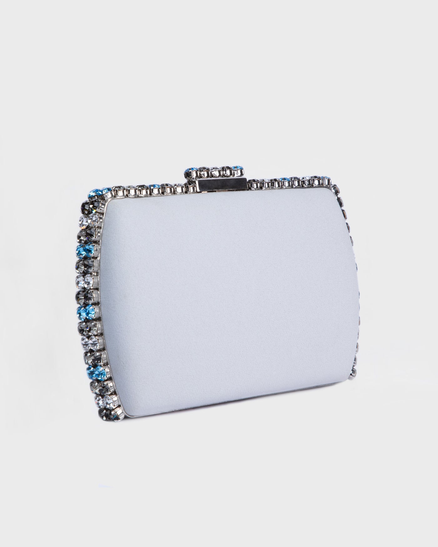 Grey Clutch With Multicolor Studs
