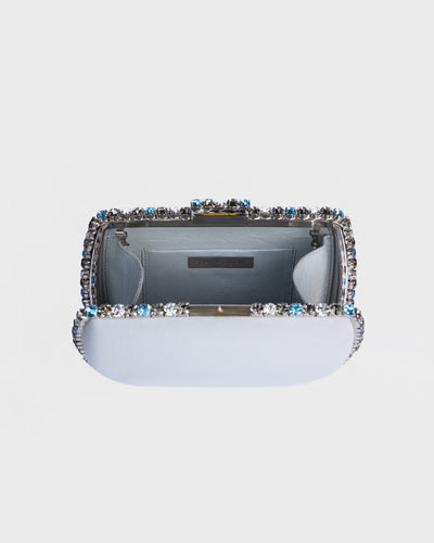 Grey Clutch With Multicolor Studs