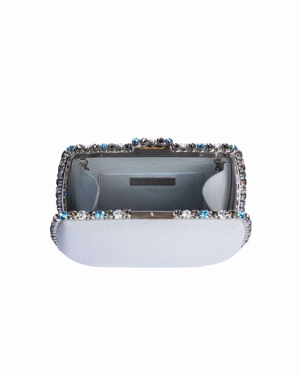 Grey Clutch With Multicolor Studs - Gemy Maalouf