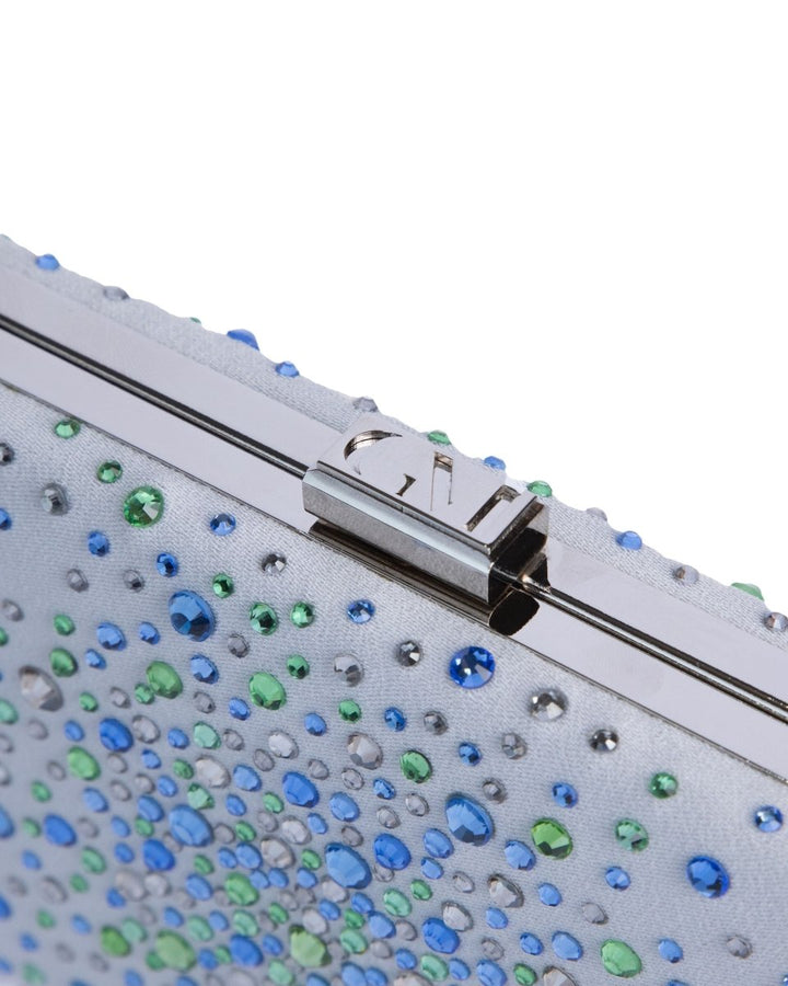 Grey Clutch With Rhinestones - Gemy Maalouf