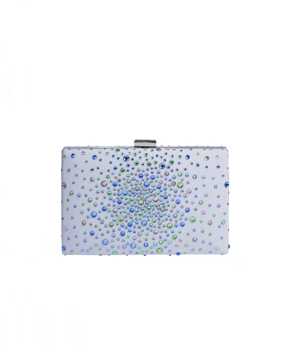 Grey Clutch With Rhinestones - Gemy Maalouf