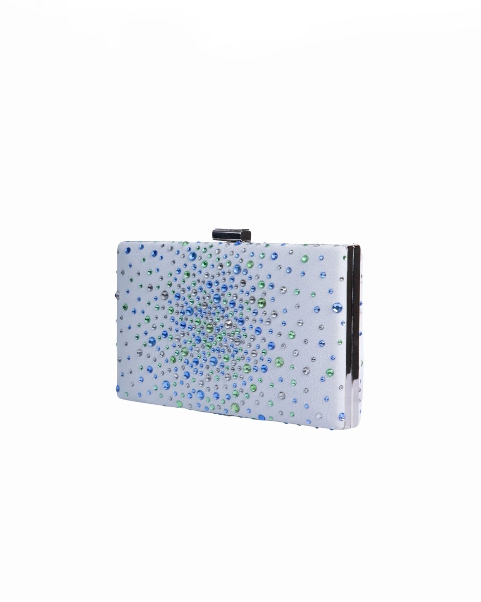 Grey Clutch With Rhinestones - Gemy Maalouf