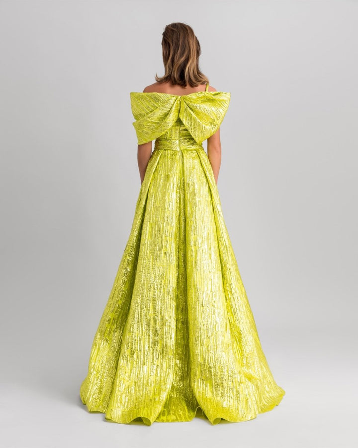 Dress With A Back Bow Design - Gemy Maalouf