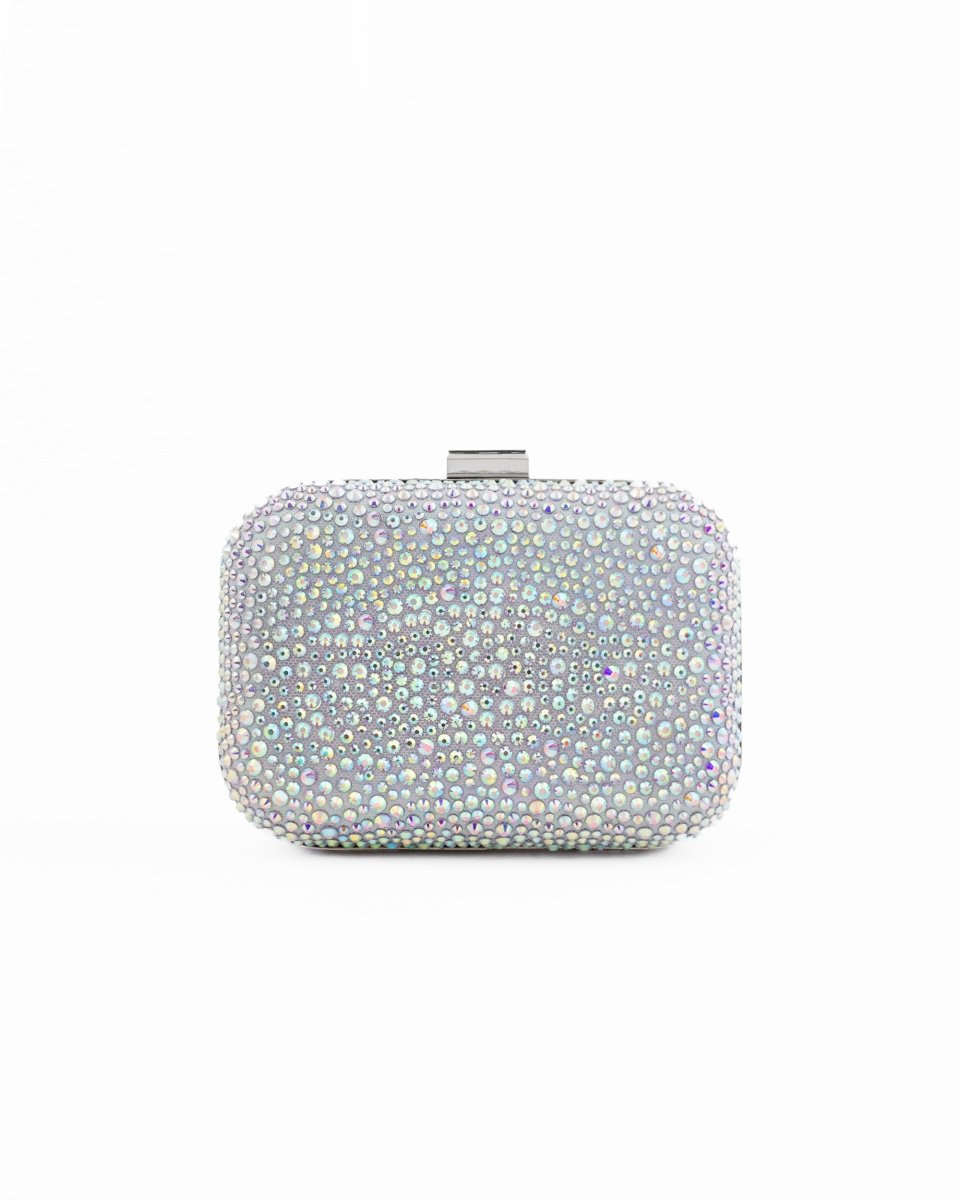 Crystal-Embellished Crepe Clutch