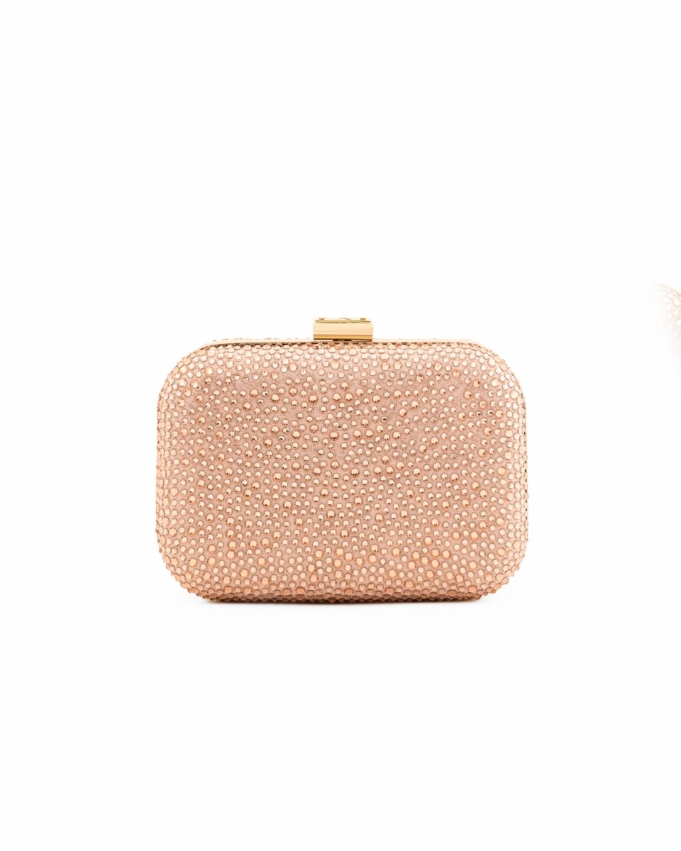 Crystal-Embellished Crepe Clutch