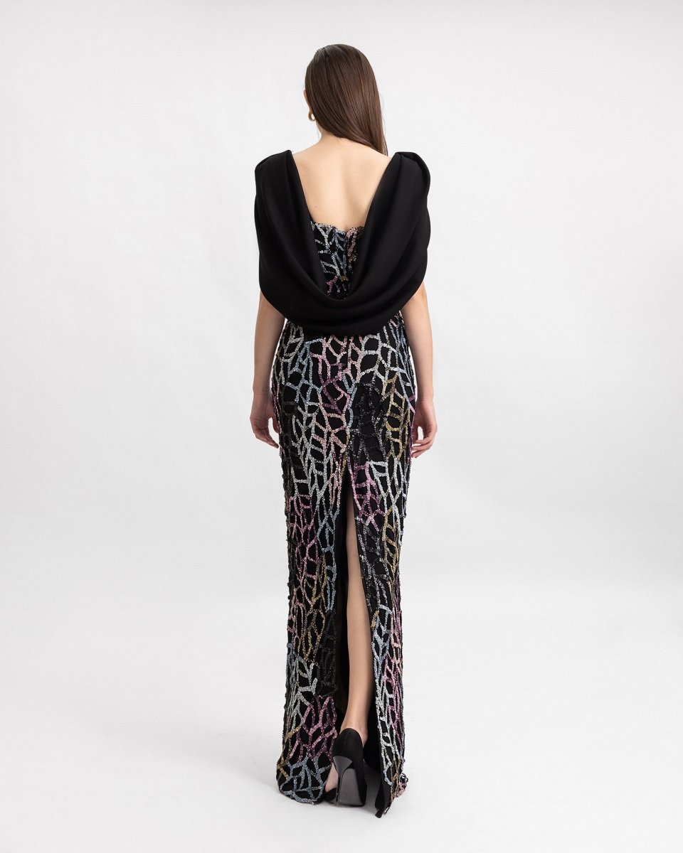 Draped Cape - Like Sleeves Dress - Gemy Maalouf