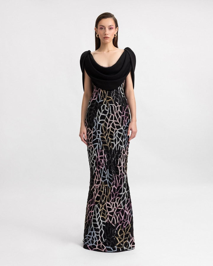 Draped Cape - Like Sleeves Dress - Gemy Maalouf