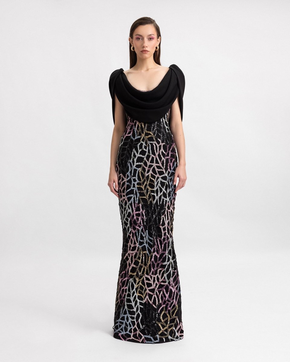 Draped Cape - Like Sleeves Dress - Gemy Maalouf