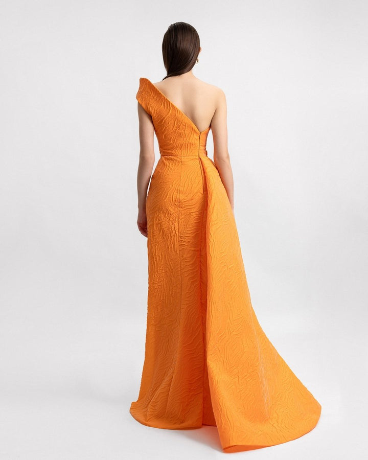 One - Shoulder Dress with Draped Waistline - Gemy Maalouf