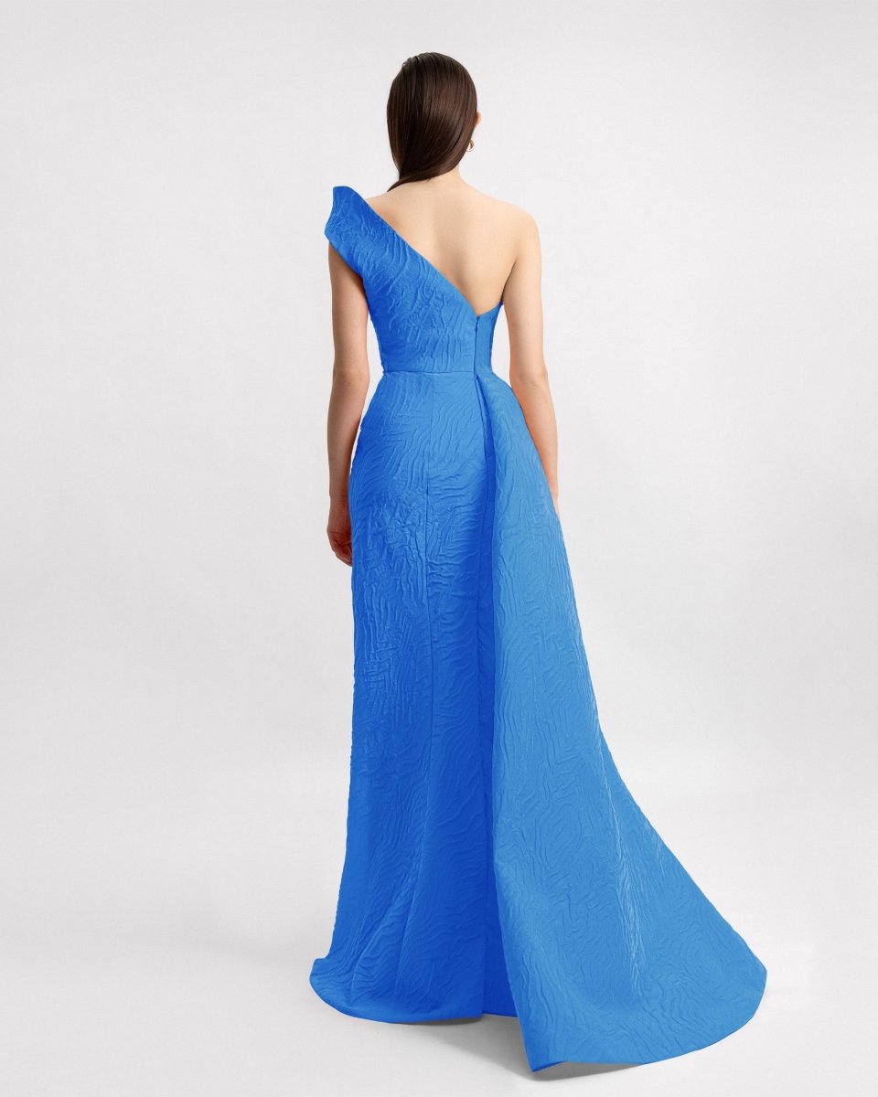 One - Shoulder Dress with Draped Waistline - Gemy Maalouf