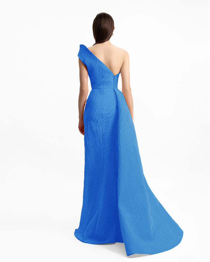 One-Shoulder Dress with Draped Waistline