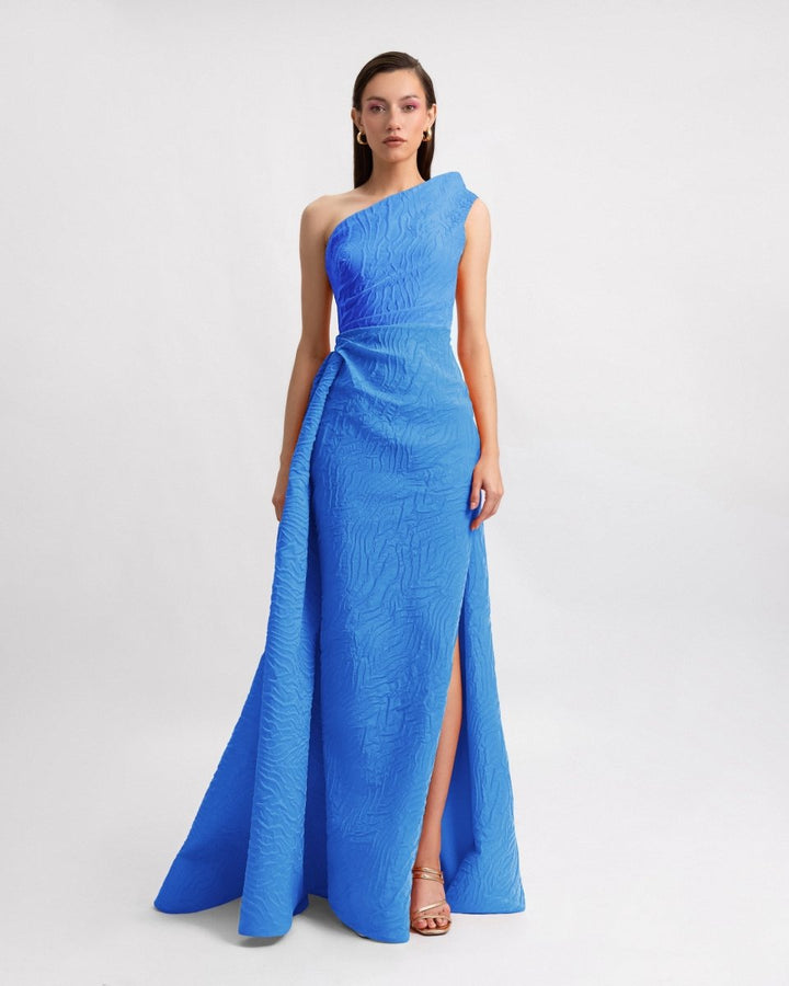 One - Shoulder Dress with Draped Waistline - Gemy Maalouf