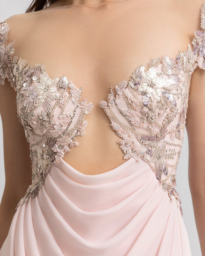 Cut - Out beaded Corset Dress - Gemy Maalouf