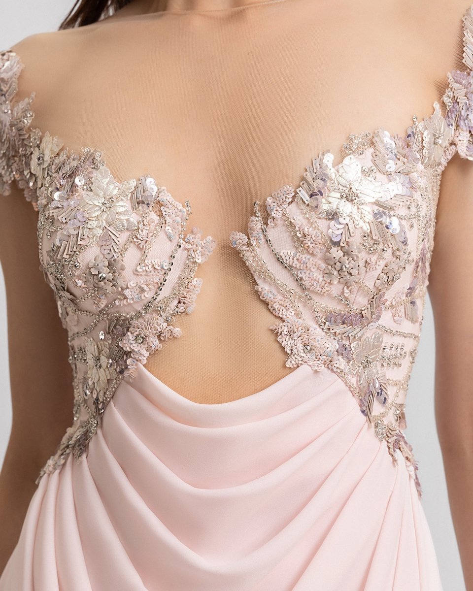 Cut - Out beaded Corset Dress - Gemy Maalouf