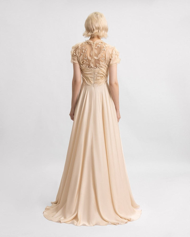 Floral Embroidered Corset Dress - Gemy Maalouf