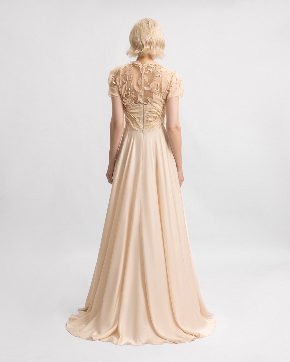 Floral Embroidered Corset Dress - Gemy Maalouf