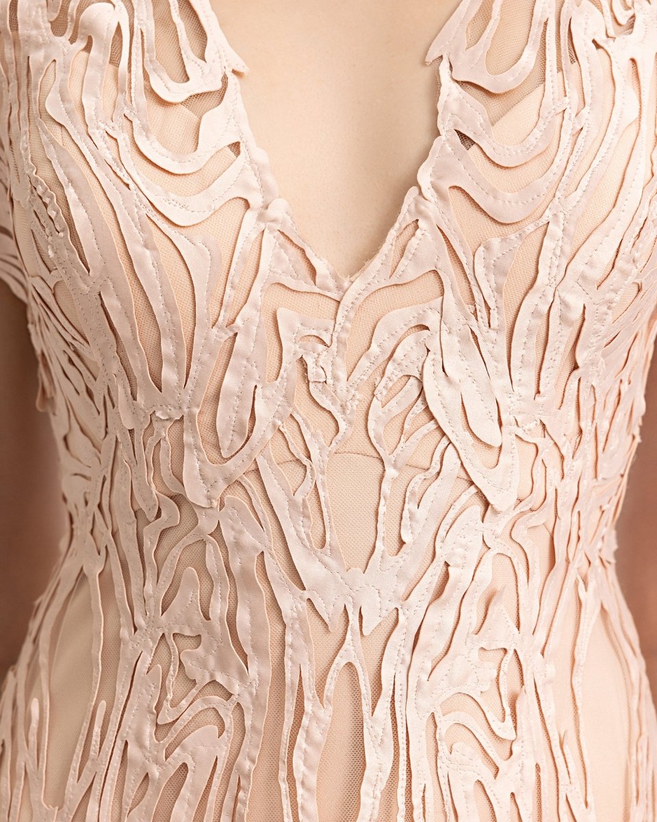 Laser - Cut Embroidery Dress - Gemy Maalouf