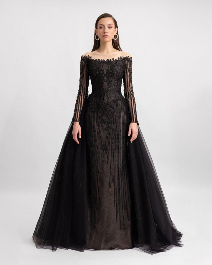 Off - Shoulders Long Sleeves Dress - Gemy Maalouf