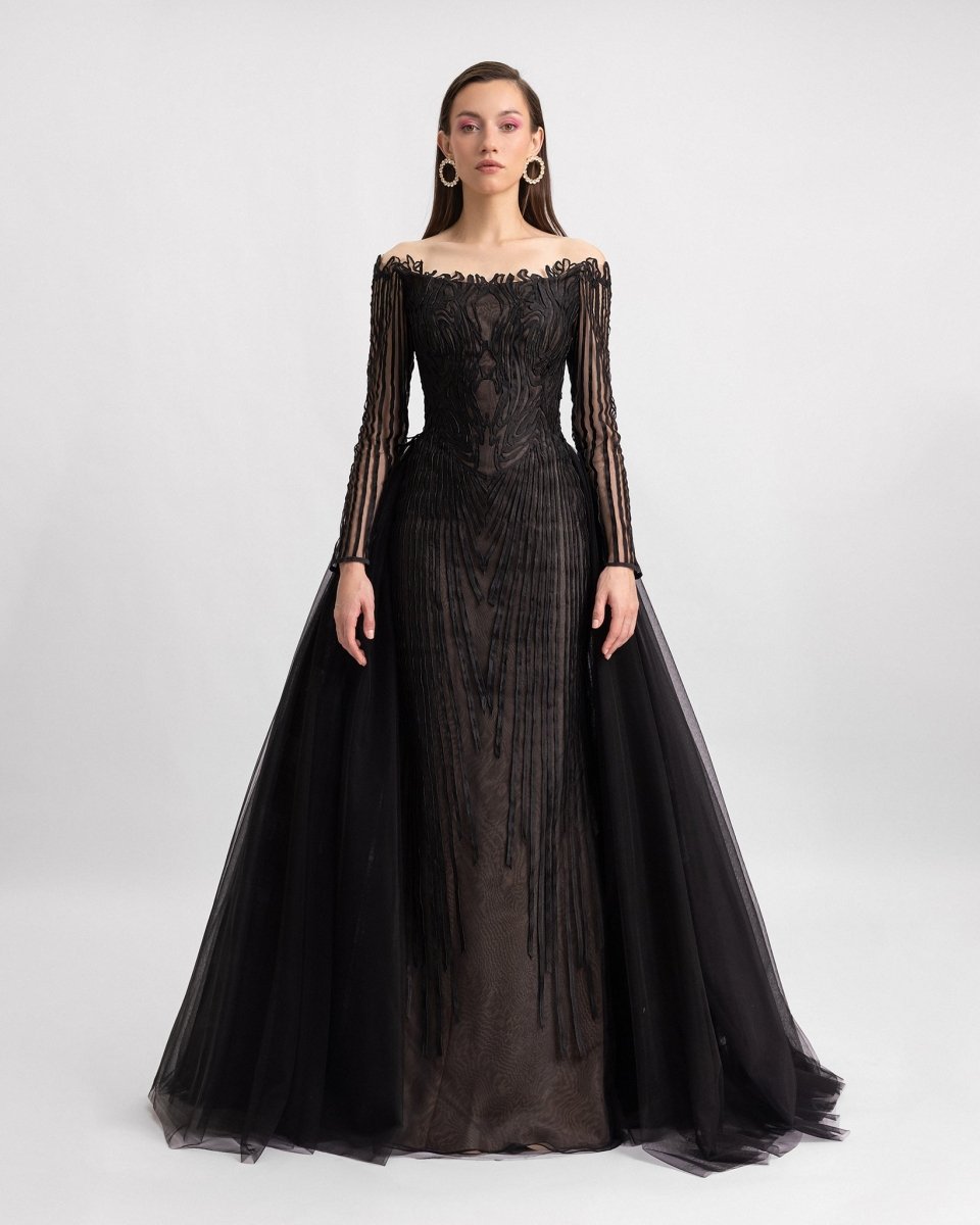Off - Shoulders Long Sleeves Dress - Gemy Maalouf