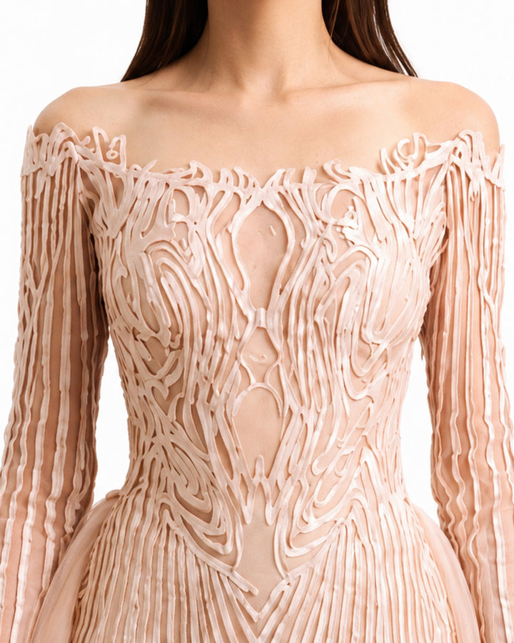 Off-Shoulders Long Sleeves Dress