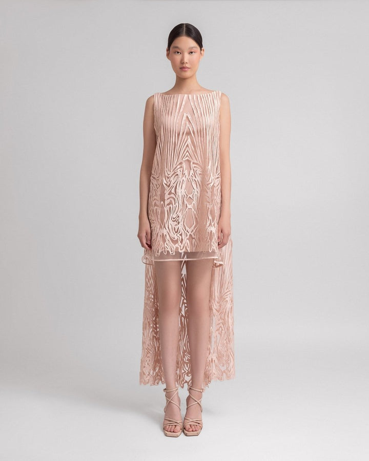 Short Dress with High - Low Hem - Gemy Maalouf