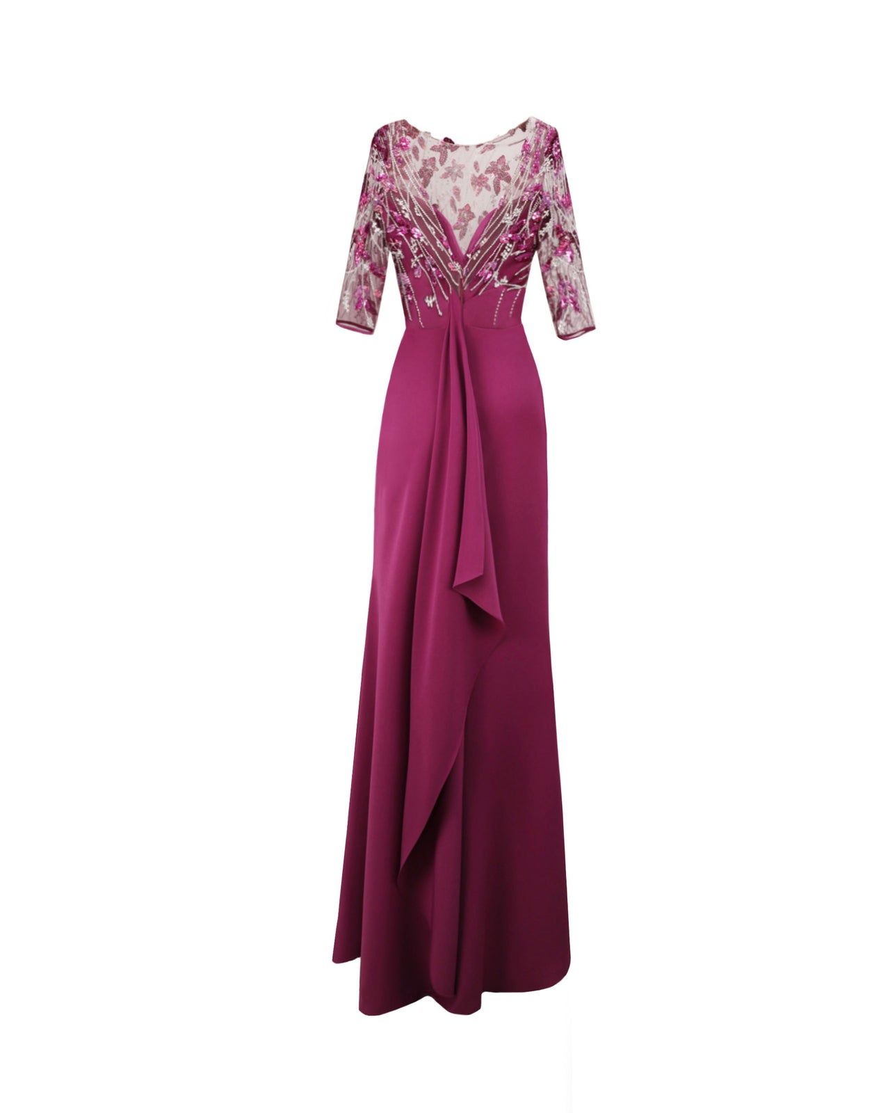 3/4 Sleeves Dress with Beaded Corset