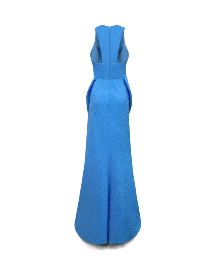 V - Neckline Dress with Draped Waistline - Gemy Maalouf