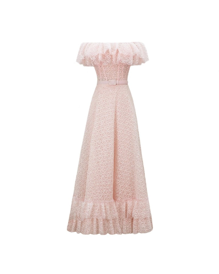 Off - Shoulders Dress with Ruffles - Gemy Maalouf