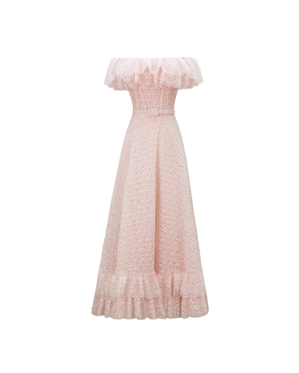 Off - Shoulders Dress with Ruffles - Gemy Maalouf