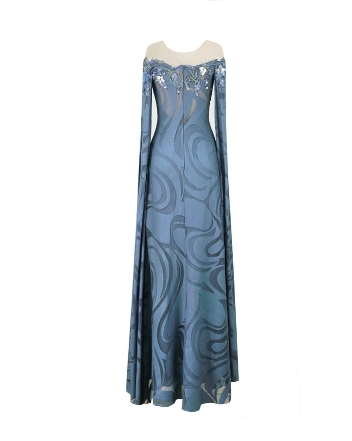 Off - Shoulders, Floor - Length Sleeved Dress - Gemy Maalouf