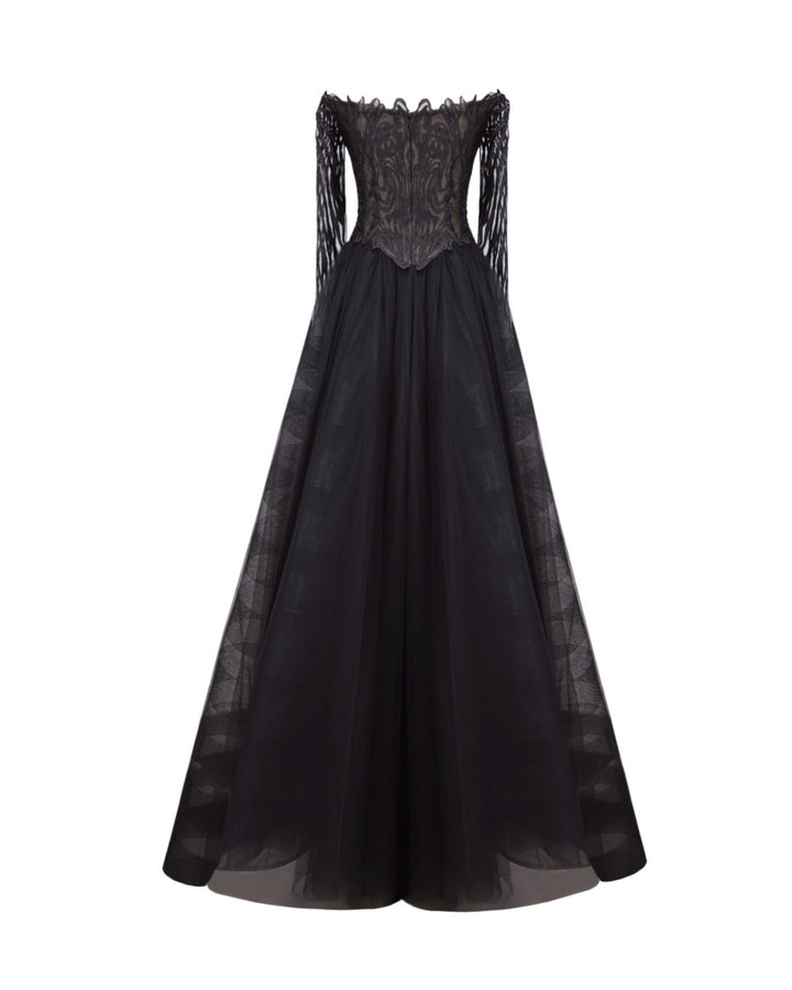 Off - Shoulders Long Sleeves Dress - Gemy Maalouf