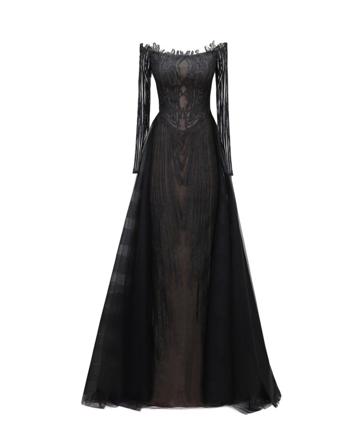 Off - Shoulders Long Sleeves Dress - Gemy Maalouf
