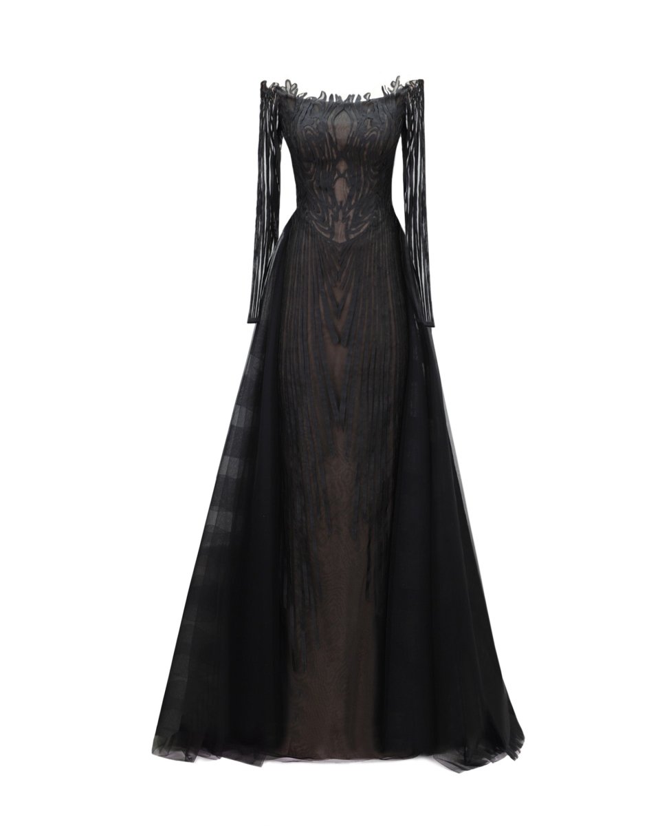 Off - Shoulders Long Sleeves Dress - Gemy Maalouf