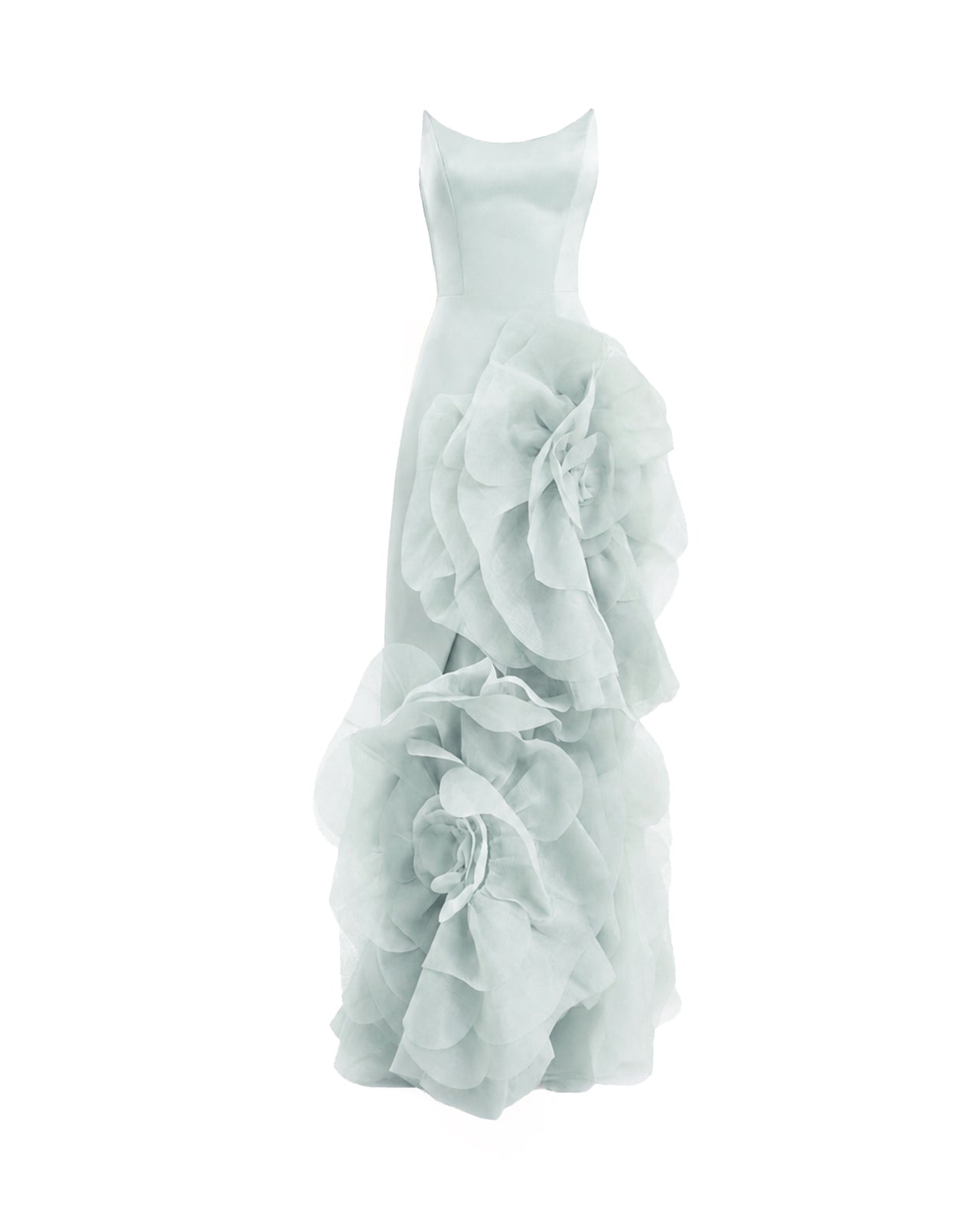 Fitted Scoop-Neck Dress with Sculpted Flowers