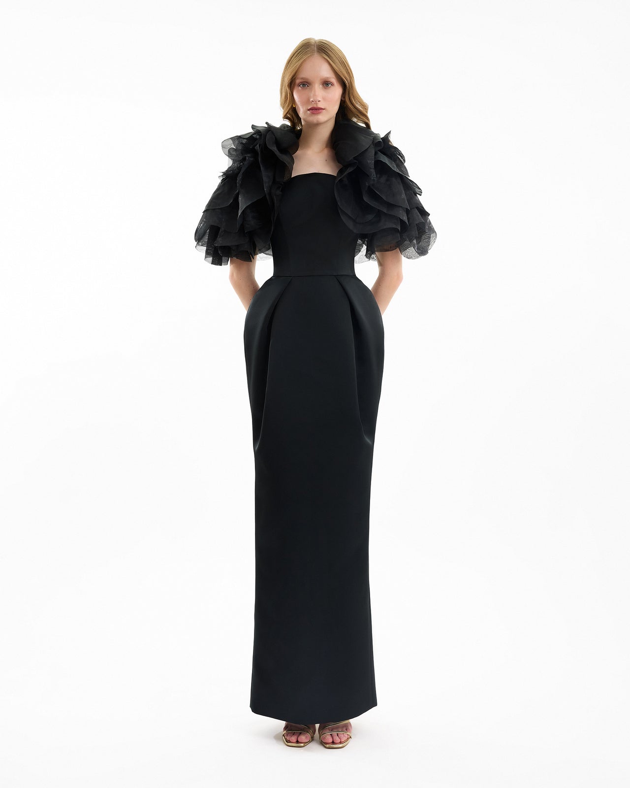 Gemy Maalouf - Gemy Maalouf | Evening Dresses | Strapless Dress with Ruffled Bolero - Gemy Maalouf - Gemy Maalouf | Evening Dresses | Strapless Dress with Ruffled Bolero -