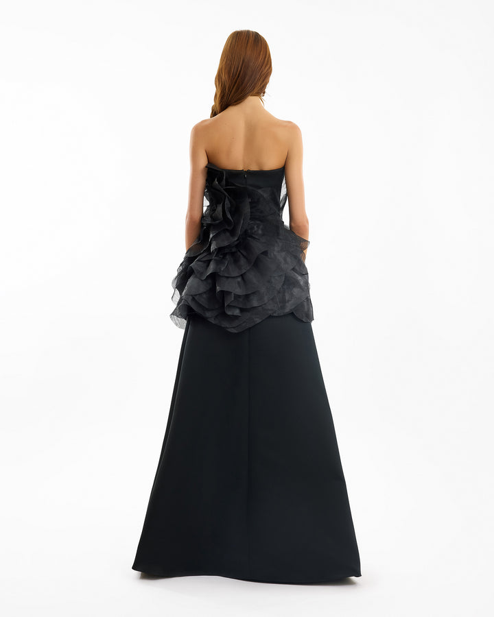 فستان أورجانزا بدون حمالات