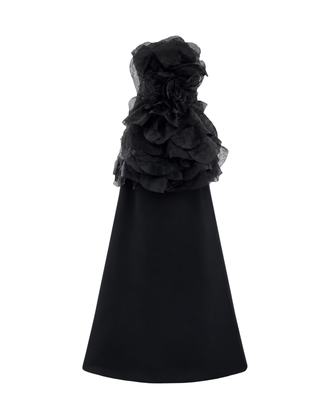 Strapless Organza Flower Dress