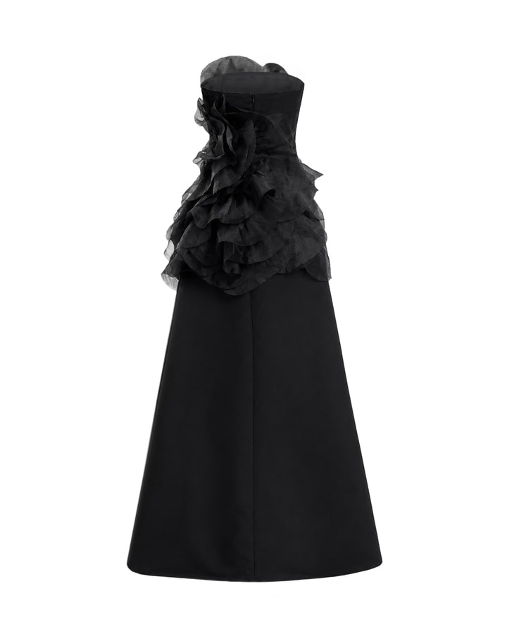 Strapless Organza Flower Dress