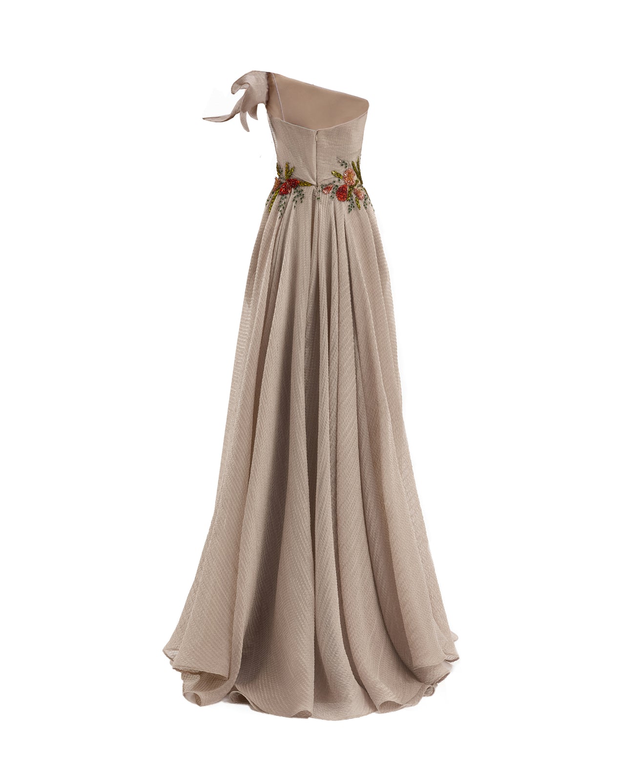 One-Shoulder Pleated Dress
