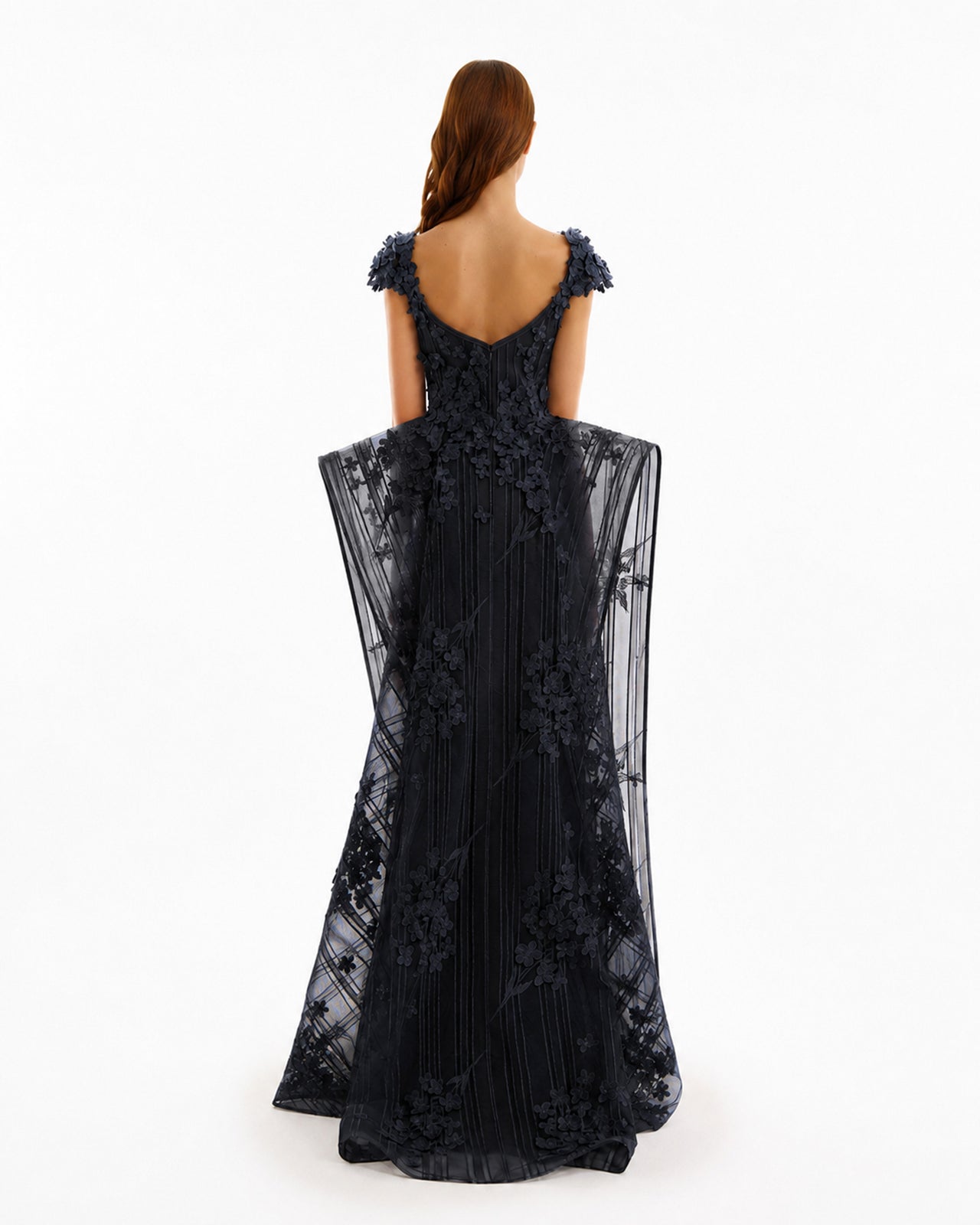 Floral Embroidered Dress with Cap Sleeves