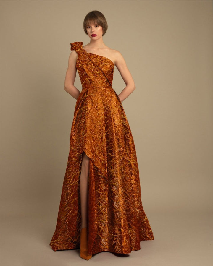 One - Shoulder Draped Dress - Gemy Maalouf