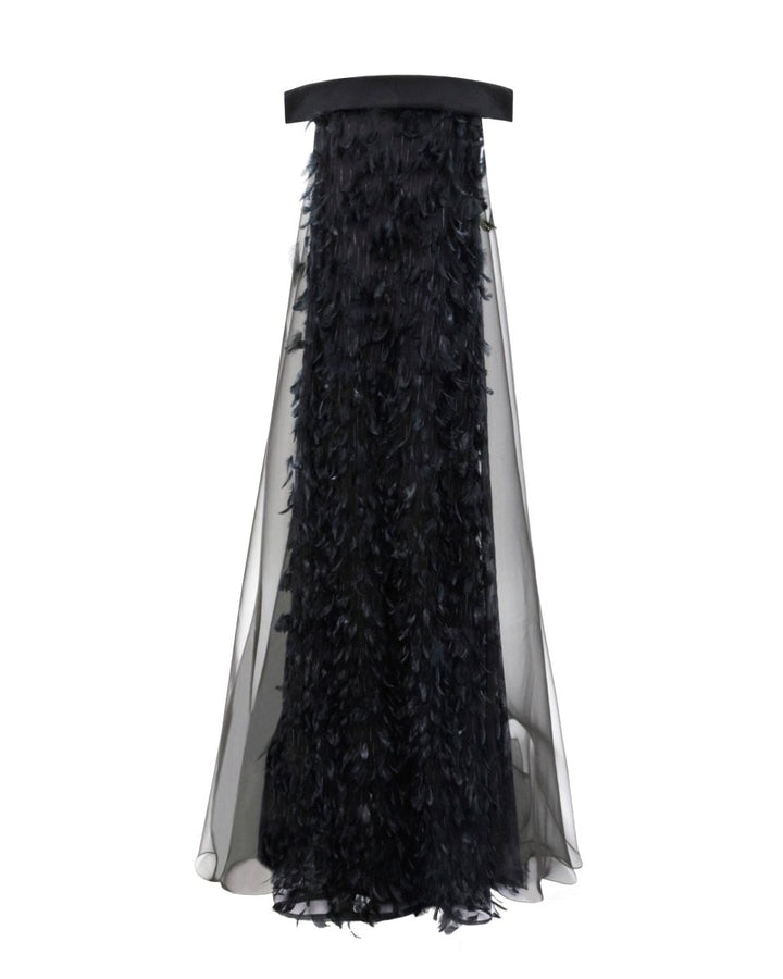 Feather Flared Dress - Gemy Maalouf