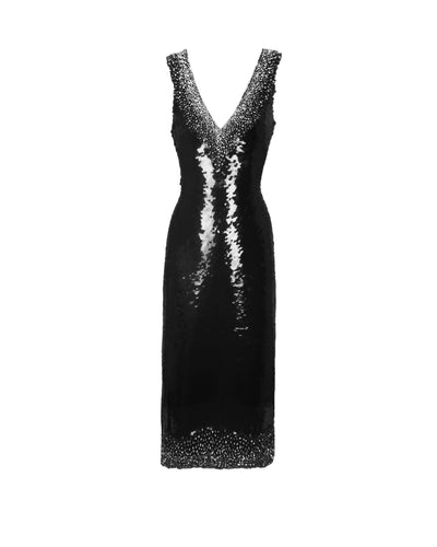 Fitted Sequins Black Dress