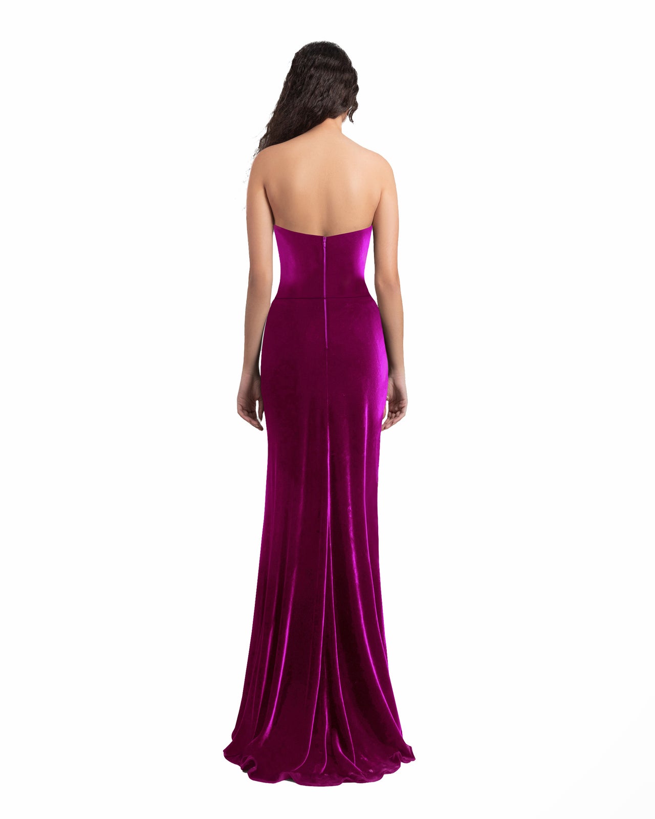 Gemy Maalouf - Gemy Maalouf | Evening Dresses | Fuchsia Velvet Flower Dress - Gemy Maalouf - Gemy Maalouf | Evening Dresses | Fuchsia Velvet Flower Dress -
