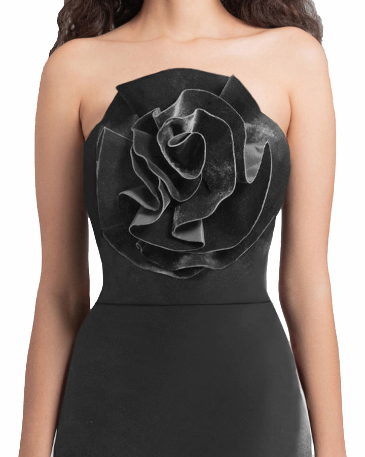 Grey Velvet Flower Dress