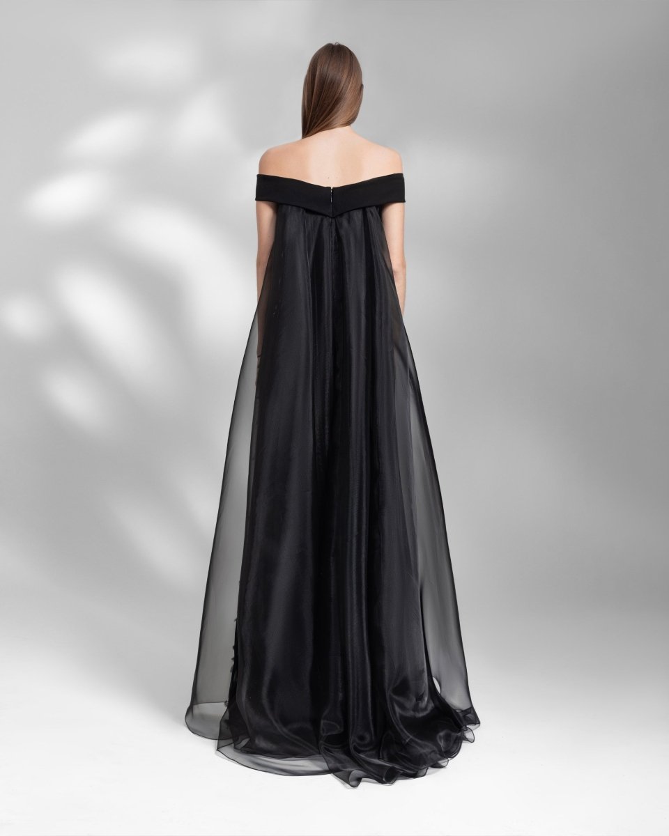 Feather Flared Dress - Gemy Maalouf